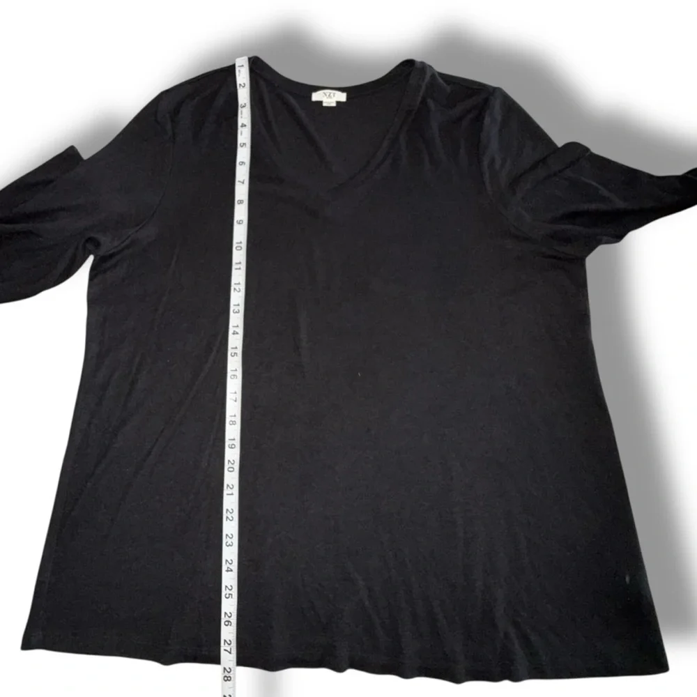NZT by NIC+ZOE V-Neck Sweet Dreams Long Sleeve Top - XXL Black - Picture 10 of 12